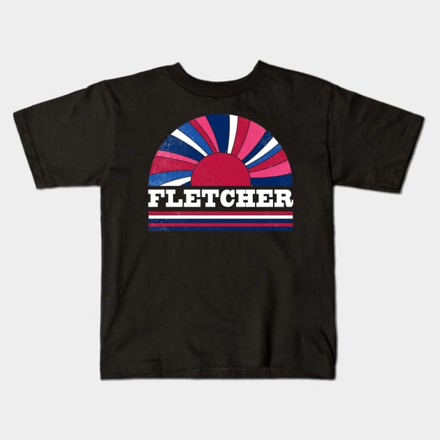 Fletcher Proud Name Personalized Retro Flowers Beautiful Kids T-Shirt by Friday The 13th